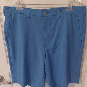 PGA Tour Golf Shorts Men 38 Blue Plaid 8.5" Inseam Stretch
